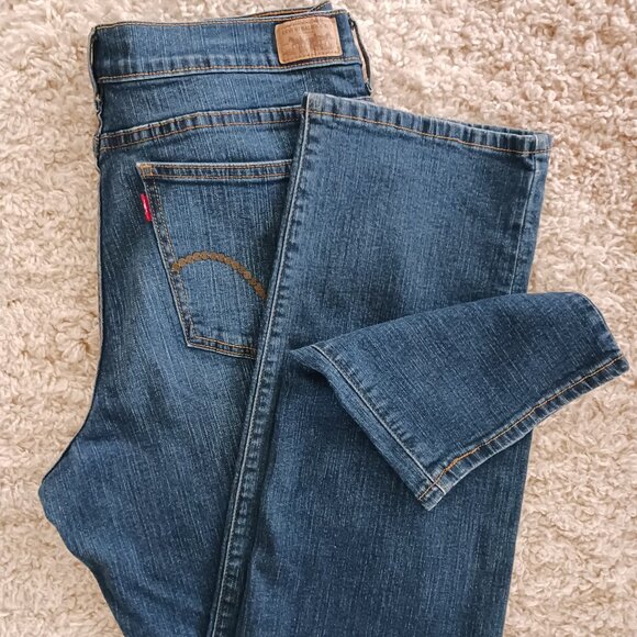 Levi's 512 Jeans Womens Size 14 Perfectly Slimming Straight Leg Med Wash Blue - Picture 1 of 14